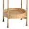Hello Honey® 42'' Bamboo Style Metal Shelf With Rattan Trays